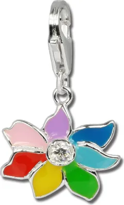 Produktbild von SilberDream Charm Anhänger Blume mehrfarbig Zirkonia 925 Echt Silber FC252W