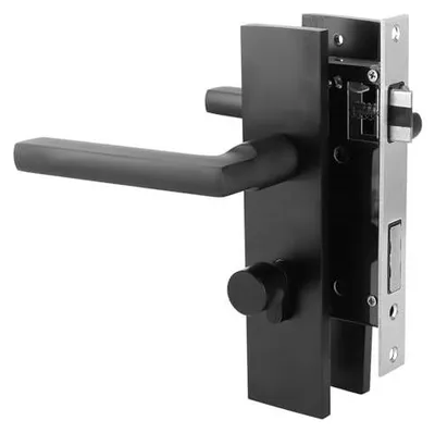 Immagine prodotto di Solidchoice - Serratura per porte interne in alluminio nero. Include chiavi