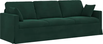 Zdjęcie produktu dla vidaXL Sofa ciemnozielona 228 x 78 x 80 cm aksamit