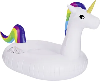 Produktbild von Happy People Einhorn Schwimmtier, PVC, Weiß bunt, 222x116x130cm, für Strand & Pool
