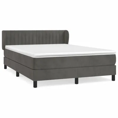 Produktbild von vidaXL Boxspringbett mit Matratze Dunkelgrau 140x200 cm Samt