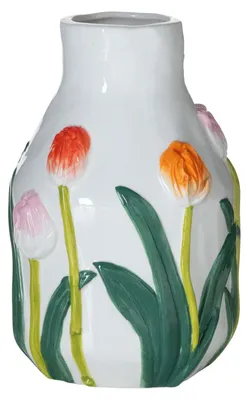 Immagine prodotto di Vaso in Vetroceramica OttoSimon per tulipani, bianco, decorazione floreale