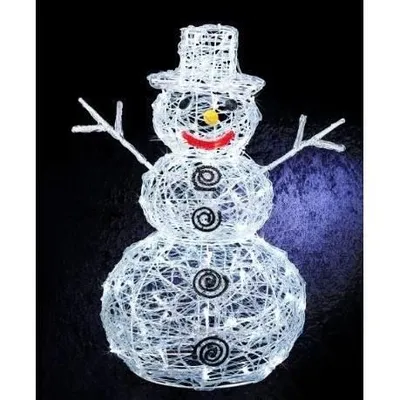 Produktbild von FEERIC LIGHTS & CHRISTMAS Außenlichtdekoration Schneemann - Feines Acryl - 100 Leds - H 57 cm