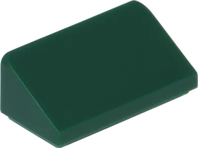 Zdjęcie produktu dla LEGO: 50x pochyły kamień / nachylenie 1x2 30°, ciemnozielony