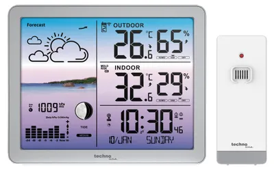 Wetterstation WS6520, farbiges Display, DCF77, Temperatur, Luftfeuchte