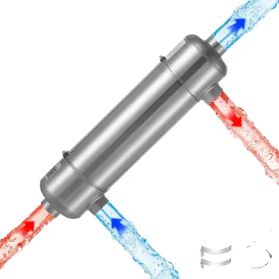 Image de VEVOR, échangeur de chaleur pour piscine de 61,5 kW, chauffe-piscine en acier inoxydable avec 30 tubes, échangeur de chaleur pour piscine résistant à une pression de 1,0 MPa et doté d'une surface d'échange thermique de 0,46 m², échangeur de chaleur pour systèmes de piscine, spas et chauffage