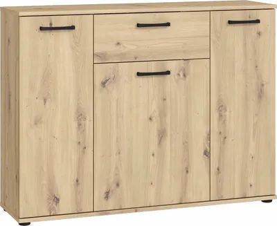 Produktbild von Kommode NIKO NIKK35 Sideboard Schrank 110x82x29 cm Wohnzimmerschrank Aritsan Eiche