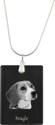 Obrázok produktu pre Bígl - Krištáľový prívesok so psom, strieborný náhrdelník s fotografiou, personalizovaný prívesok značky Art-Dog