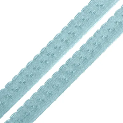 Wäschegummi Faltgummi Ziergummi 12mm Faltgummi ab 1m elastisches Einfassband Saumband hellblau