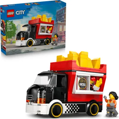 Produktbild von LEGO City Pommes-Truck - Spielzeug Fahrzeug Modellbau mit abnehmbarem Verkaufsbereich, 2 Minifiguren und Zubehör - Geburtstagsgeschenk für Jungen ab 5 Jahren - 60488