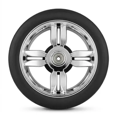 Produktbild von Bollerwagen Räder 19,5 cm PolyurethanErsatzrad pannensicher Reifen – Ersatzräder mit Bremskranz und Kugellager - 1 Stück