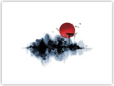 Produktbild von Poster - Poster ohne Rahmen - Rot Sonne Tor - 40x30 cm - Wand Bild - Wanddeko - Wandbilder - Kunstposter - Wandposter - Bilder - Kunstdruck - Wanddekoration - Wandbild - P2XAA40x30-4666