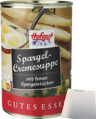 Produktbild von Hofgut Spargelcremesuppe (400ml Dose) + usy Block