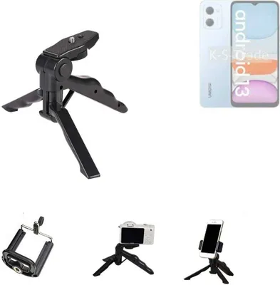 Produktbild von K-S-Trade Stativ Tisch-Ständer Dreibein Handy-Stativ Ständer kompatibel mit UMIDIGI G2 Mini-Stativ Smartphone Tripod Handy-Stativ aus Plastik
