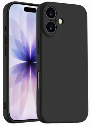 Produktbild von Hülle für iPhone 17, Slim Liquid Silikon Gel Gummi Stoßfest Schutzhülle Schwarz