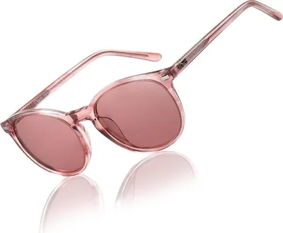 Zdjęcie produktu dla Damskie okulary przeciwsłoneczne DUCO Retro z polaryzacją Ochrona UV400 Lekka ramka z octanu Różowe soczewki w paski