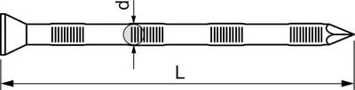 Produktbild von Riffelnägel 4,5x100mm Senkkopfnägel Drahtstifte mit Diamantspitze Stahl verzinkt