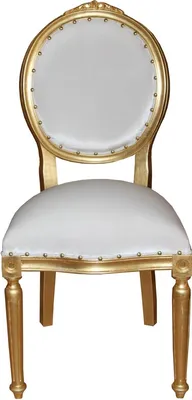 Produktbild von Casa Padrino Barock Medaillon Luxus Esszimmer Stuhl ohne Armlehnen in Weiss / Gold - Limited Edition