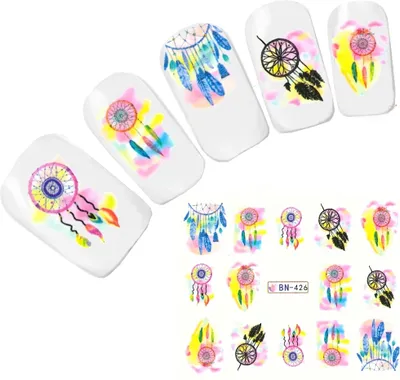 Produktbild von Tattoo Nail Art Traumfänger Feder Aufkleber Nagel Sticker
