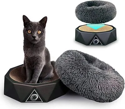 Productafbeelding van Famanu kattenmeubel, 2-in-1: multifunctioneel kattenbed + krabplank - zwart