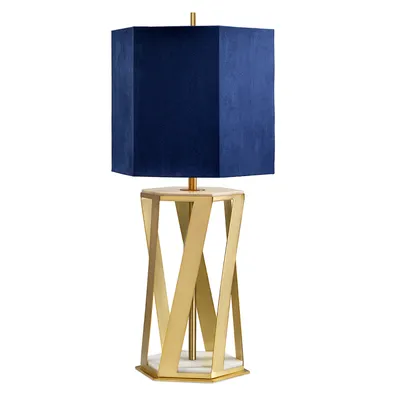 Immagine prodotto di Lampada da tavolo Elstead Apollo, attacco E27, ottone spazzolato, colore blu