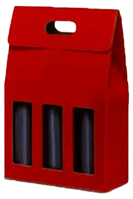 Produktbild von Srl 20 Stück Aufbewahrungsbox für 3 Flaschen Weinöl 750 ml aus Wellpappe rot 270 x 90 H 390 mm