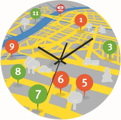 Produktbild von E-My Wanduhr Carpediem Mappy 54470252