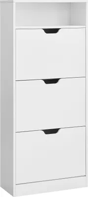 Produktbild von VASAGLE Schuhschrank 3 Klappen, Schuhkipper, Schuhregal,139cm Weiß