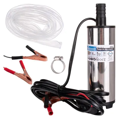 Immagine prodotto di Pompa sommersa per trasferimento gasolio e liquidi 60 W 24 V 30 l/min con tubo da 3 m, sommergibile per pompaggio di acqua diesel