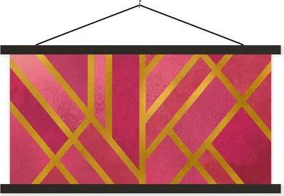 Produktbild von MuchoWow® Textilposter Gold - Rosa - Luxus 120x60 cm mit schwarzem Rahmen - Dekoration Schlafzimmer