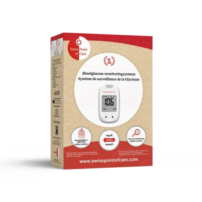 Produktbild von Swiss Point of Care On Call® Extra Glukosemessgerät Starter Paket (10 Streifen)  ohne Lanzetten
