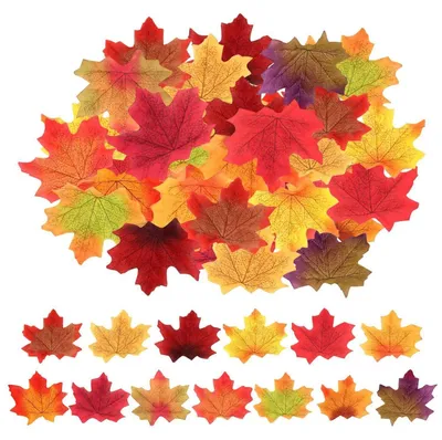 Immagine prodotto di Ghirlanda decorativa autunnale, 300 pezzi, multicolore, in tessuto di seta