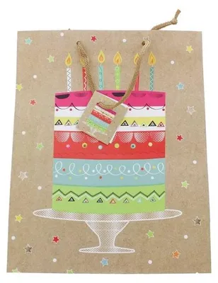 Produktbild von Geschenktasche Geburtstagstorte - ca. 26 x 12,5 x 32 cm