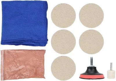 Imagen del producto de Kit de limpieza manual para cristales de automóviles, con lana y almohadillas de pulido