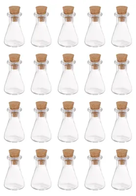 Produktbild von Set mit 20 Mini-Glasflaschen mit Korkverschluss für Bastelarbeiten