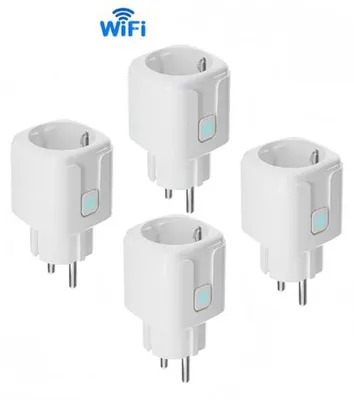 Image de Kit de prises WiFi intelligentes, 4 prises, contrôlées par application, sans fil, fonction minuterie, 3520 W, 16 A