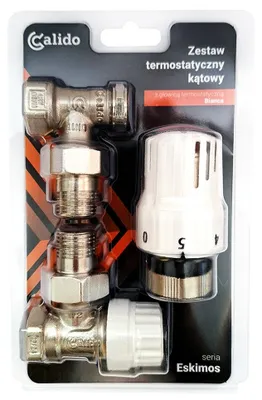 Obrázok produktu pre Set termostatických rohových ventilov CALIDO ESKIMOS s hlavicou BIANCA