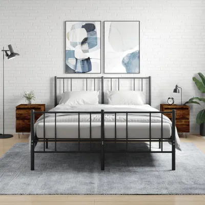 Obrázek produktu pro vidaXL Noční stolky 2 ks. Kouřový dub 40x35x50 cm výrobek z odvozeného dřeva