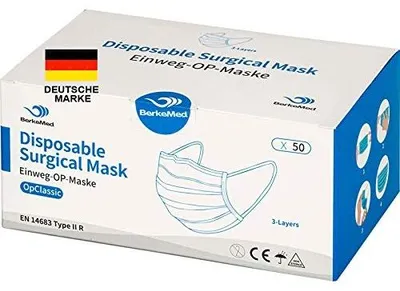 Zdjęcie produktu dla Maska chirurgiczna jednorazowa EN14683 typ iir ochronna medyczna 50 sztuk