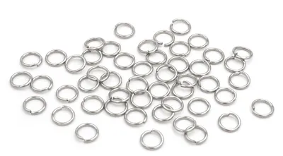 Produktbild von Vintageparts Biegeringe 304 Edelstahl unbeschichtet silberfarben 6mm 50 Stück