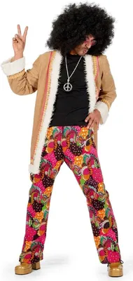 Produktbild von W5456-64 beige-bunt Herren Hippie Kostüm Partykostüm Gr.64