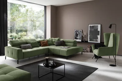 Produktbild von KAWOLA Sofa OHIO Ecksofa Feincord olivgrün Recamiere rechts