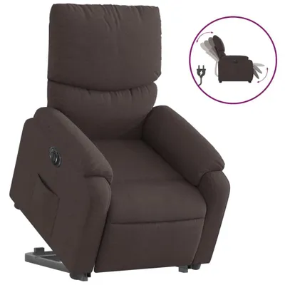 Produktbild von vidaXL Relaxsessel mit Aufstehhilfe Elektrisch Dunkelbraun Stoff