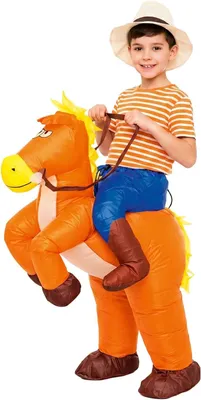 Immagine prodotto di Costume da cowboy gonfiabile, altezza 90-120 cm, in poliestere, ideale per feste