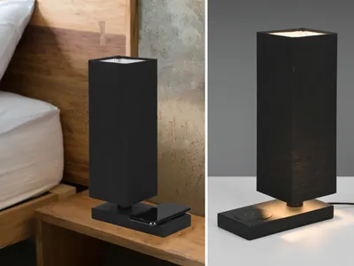 Immagine prodotto di Lampada da tavolo HALEY nera 1xE14x40W in tessuto, dimensioni: 35x10x20 cm, IP20, RL