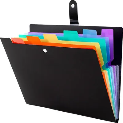 Immagine prodotto di INF Cartella Portadocumenti A4 a 7 Scomparti - Organizer Documenti PP Nero
