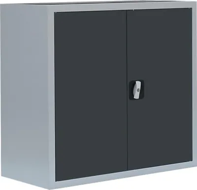 Produktbild von Flügeltürenschrank Sideboard 80cm breit Stahl Büro Aktenschrank anthrazi 530300