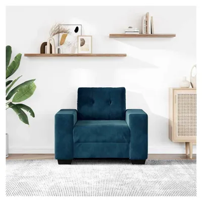 Produktbild von Blauer Samt Sessel, 60 cm breit
