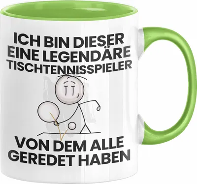 Produktbild von Tischtennisspieler Geschenk Tasse Lustige Geschenkidee Geburtstag für Tischtennisspieler Ich Bin Dieser Legendäre Tischtennisspieler Von Dem Alle Geredet Haben Kaffee-Becher (Grün)