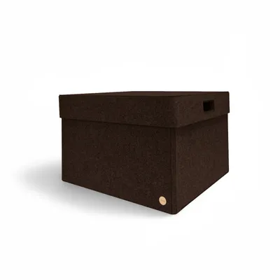 Produktbild von Aufbewahrungsbox CLASSIC Filz 55 x 50 x 35 cm mit Deckel in dunkelbraun meliert